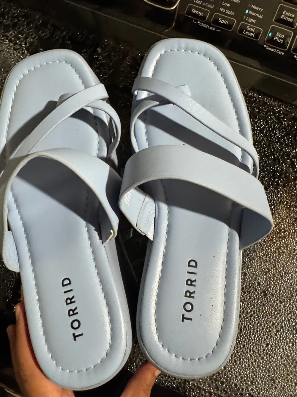 torrid pastel blue platform toe-ring sandals
